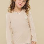 Pijama Feminino Infantojuvenil Manga longa e Calça Doce Aconchego