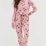 Pijama Feminino Manga longa e Calça Entre Corações