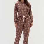 Pijama Feminino Manga longa e Calça Entre Laços