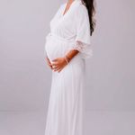 Robe Longo com Renda Branco Eduarda