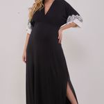 Kaftan Longo em Viscose com Renda Chantilly Heloísa