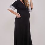 Kaftan Longo em Viscose com Renda Chantilly Heloísa