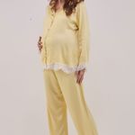 Pijama Longo com Botões em Viscose Acetinada Alícia