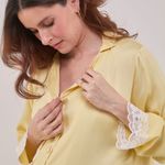 Pijama Longo com Botões em Viscose Acetinada Alícia