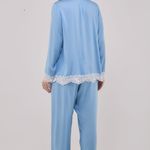 Pijama Longo com Botões em Viscose Acetinada Alícia