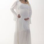 Robe Longo Sabrina em Tule Off White Renda Laise e Aplique de Guipir
