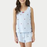 Short Doll Infantil Regata Canelado Cherry