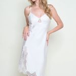 Camisola Midi em Cetim e Renda Mirela - Miss Victtoria