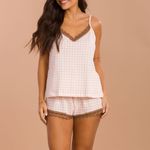 Short Doll Alça com Renda Vichy Rose
