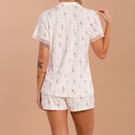 Short Doll Manga curta com Botões Provença Chic