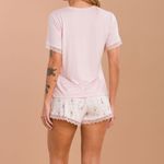 Short Doll Manga curta com Renda Provença Chic