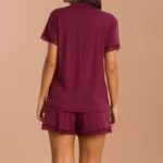 Short Doll Manga curta com Botões Merlot Chic