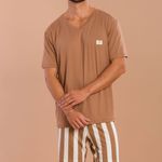 Pijama Masculino Manga curta Caramel Stripes