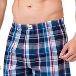 Cueca Samba Canção Xadrez Tons de Azul