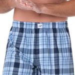 Cueca Samba Canção em Algodão Xadrez Azul