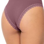 Calcinha Tanga Rib e Renda sem Costura
