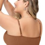 Sutiã Top Plus Size Alças Finas Reguláveis e Bojo Removível