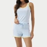 Short Doll Regata Ribana Canelada com Renda Solar