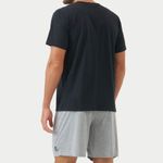 Pijama Masculino Manga curta Dinâmico Preto