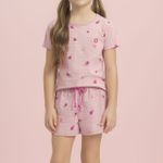 Short Doll Infantil Manga curta Doce Coração