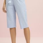 Pijama Feminino Pescador Manga curta Retrô Azul