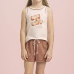 Short Doll Infantil Regata Caramelo Salgado
