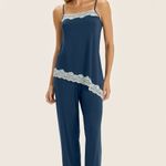 Pijama Feminino Alça e Calça com Renda Luar
