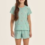 Short Doll Infantil Manga curta True Love Verde