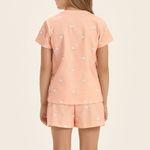 Short Doll Infantil Manga curta True Love Coral