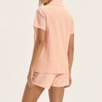 Short Doll Manga curta com Botões True Love Coral