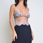 Camisola Curta Alça em Tule e Renda Teresa - Miss Victtoria