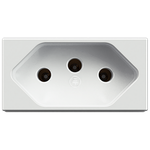 Módulo Tomada 2P+T 20A/250Vca Engate Convencional Branco Brilho (39017)