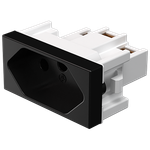 1 Módulo Tomada 2P+T 10A/250Vca Engate Convencional Preto Brilho (39600)