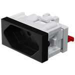 Módulo Tomada 2P+T 10A/250Vca Engate Rápido Preto Brilho (39526)