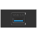 Módulo Conector USB 3.0 Fêmea x Fêmea Preto Brilho (41412)
