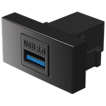 Módulo Conector USB 3.0 Fêmea x Fêmea Preto Brilho (41412)