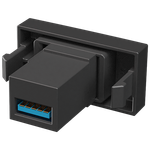 Módulo Conector USB 3.0 Fêmea x Fêmea Preto Brilho (41412)