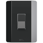 1 Interruptor Simples 10A/250Vca Engate Rápido com placa Vertical Rapid Preta (85007)