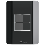 2 Interruptores Simples 10A/250Vca Engate Rápido com placa Rapid Preta (85013)