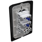2 Interruptores Simples + 1 Tomada 2P+T 10A/250Vca Engate Rápido com placa Rapid Preta (39538)
