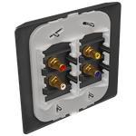 4 Módulos Distanciados com Conector Coaxial A+V com placa 4X4 Rapid Preta (85066)