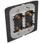 4 Módulos com Conector Coaxial A+V com placa 4X4 Rapid Preta (85031)