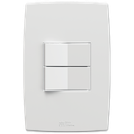 Conjunto 2 Interruptores Paralelos 10A/250Vca com placa Mec-Plus (81106)