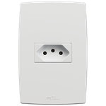 1 Tomada 2P+T 10A/250Vca Engate Convencional com placa Horizontal Mec-Plus (39699)