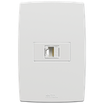 Prolongador Fêmea x Fêmea RJ45 Cat6 com placa Horizontal Mec-Plus (41514H)