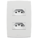 2 Tomadas 2P+T 10A/250Vca Engate Convencional com placa Mec-Plus (39705)