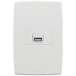 Conector USB 2.0 Fêmea x Fêmea com placa Horizontal Mec-Plus (41509) - Linha Mec-Plus