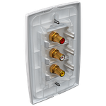 3 Módulos com Conector Coaxial A+V com placa 4X2 Mec-Plus (81140)