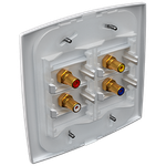 4 Módulos com Conector Coaxial A+V com placa 4X4 Mec-Plus (81141)