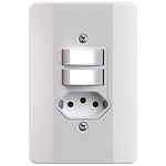 Conjunto  2 Interruptores Simples + 1 Tomada 2P+T 10A/250Vca Engate Convencional com placa Milleniun (39135)